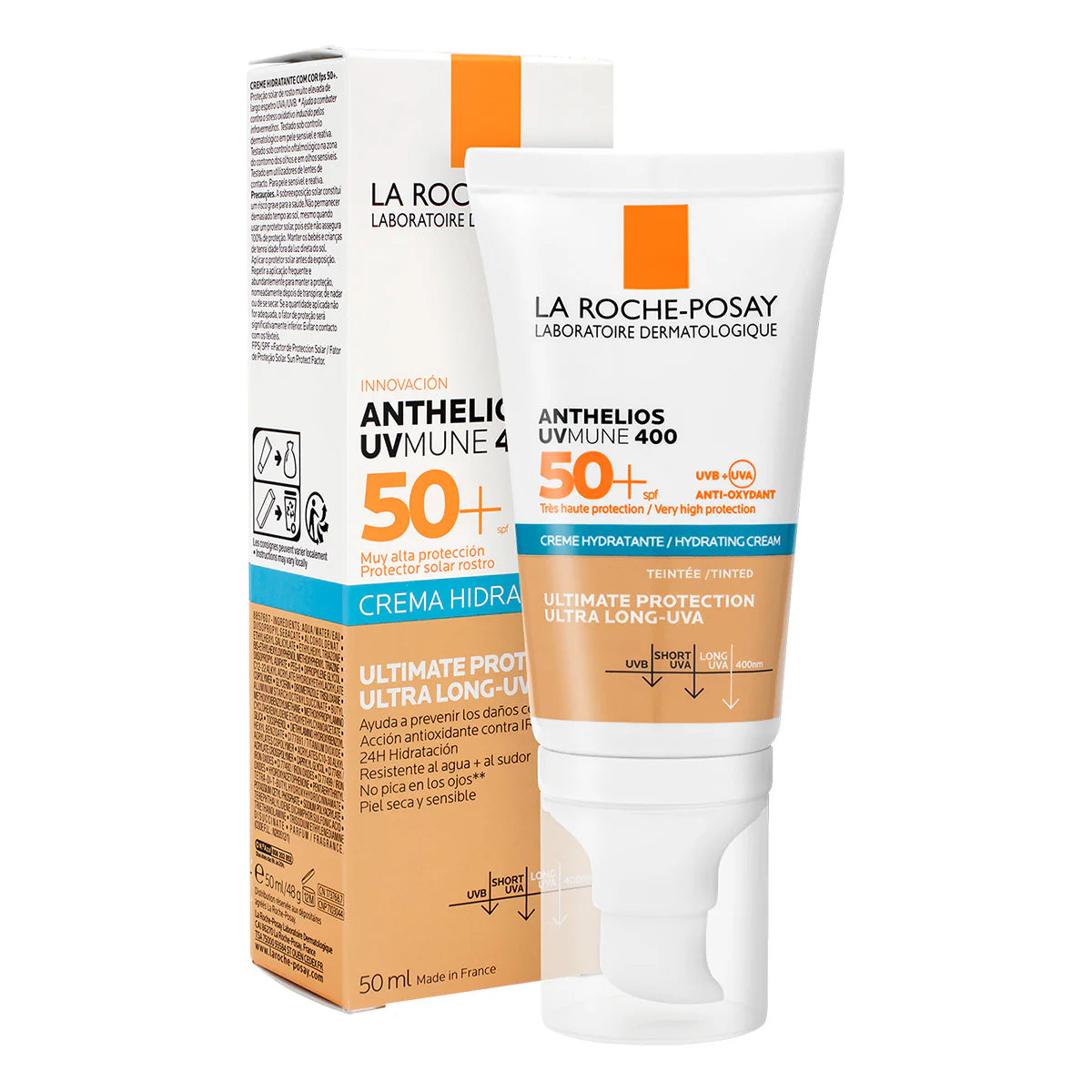 La Roche Posay Anthelios UV Mune 400 Crema Hidratante Con Color FPS 50+ 50 ml
